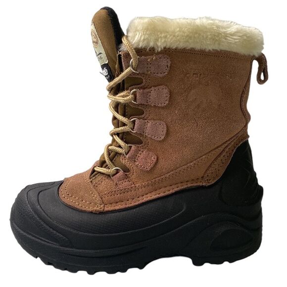 Grizzly Aspen Thinsulate Suede Lace-Up Winter Snow Boot Faux Fur Stock #657080 - Picture 2 of 16